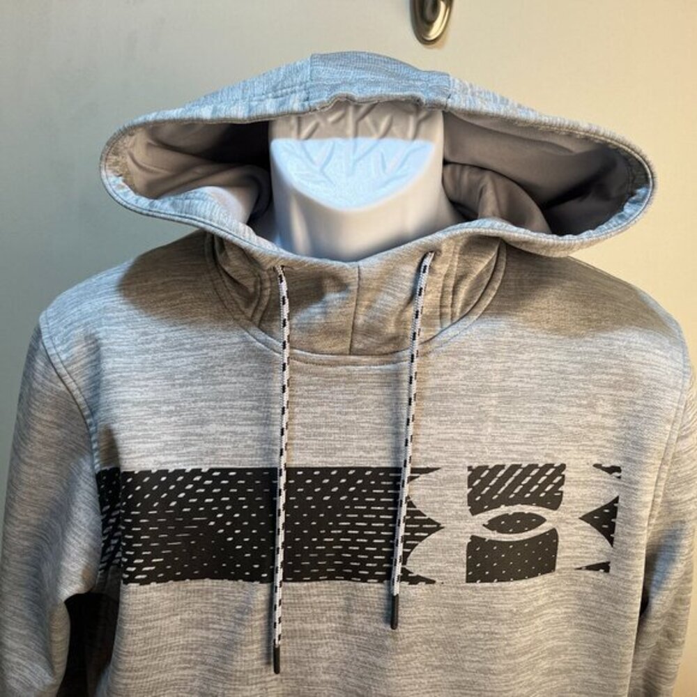 Under Armour ColdGear Hoodie Men’s Small Gray Hooded Sweatshirt Athletic EUC 🔥